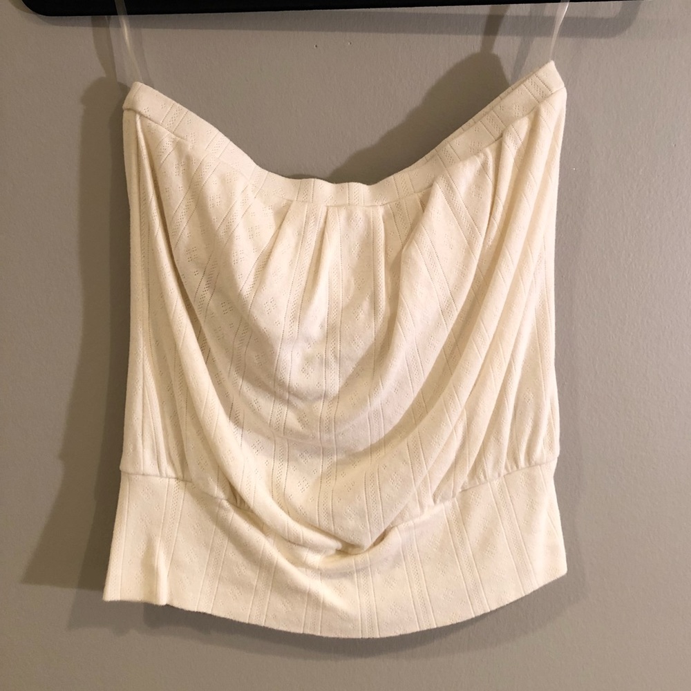 Gianni Bini // Strapless Cream Top